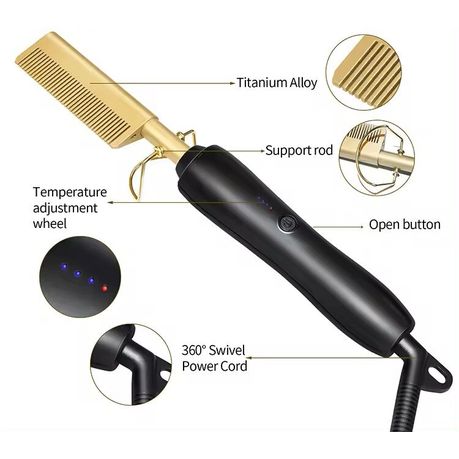 Hot Comb - Electric Straightening Hot Comb for Hair and Wigs